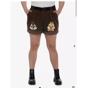 Disney Her Universe Chip and Dale Chipmunk Corduroy Shorts size 13